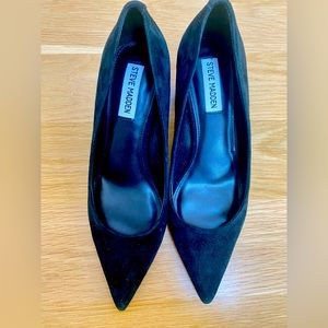 Faux-suede block heels